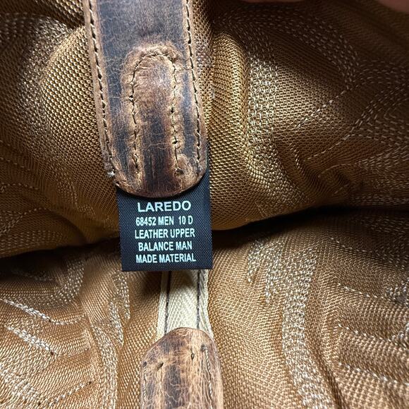 Laredo Birchwood Men's Size 10 Western Cowboy Boots #68452 Tan Leather Pull On - Picture 9 of 9